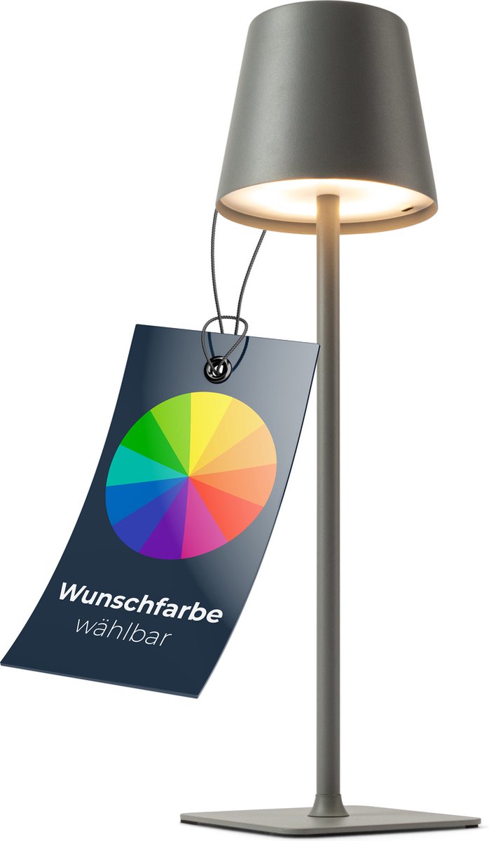 Classbach TL 4025 Grijs - LED oplaadbare tafellamp - 6 kleuren - voor binnen en buiten