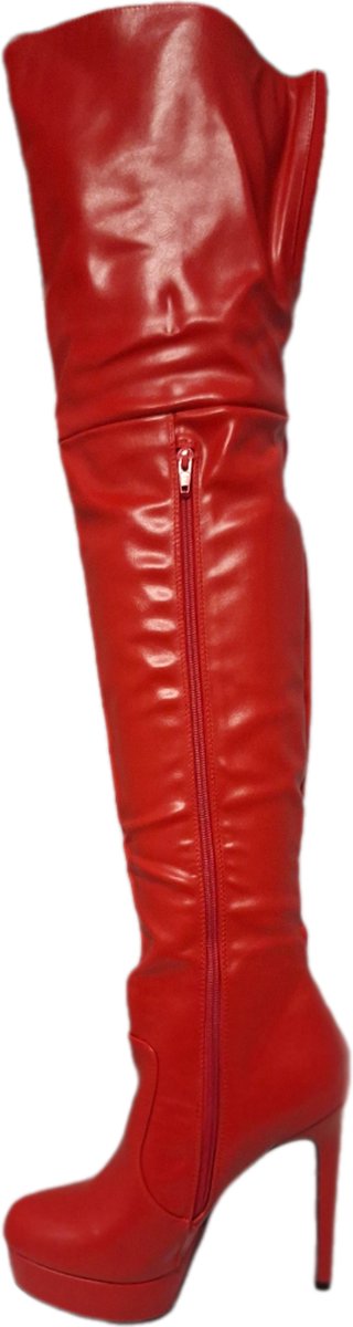 SHANGURETTI- EROTIC LAARS-RED-LEDERLOOK-HAK10CM-40