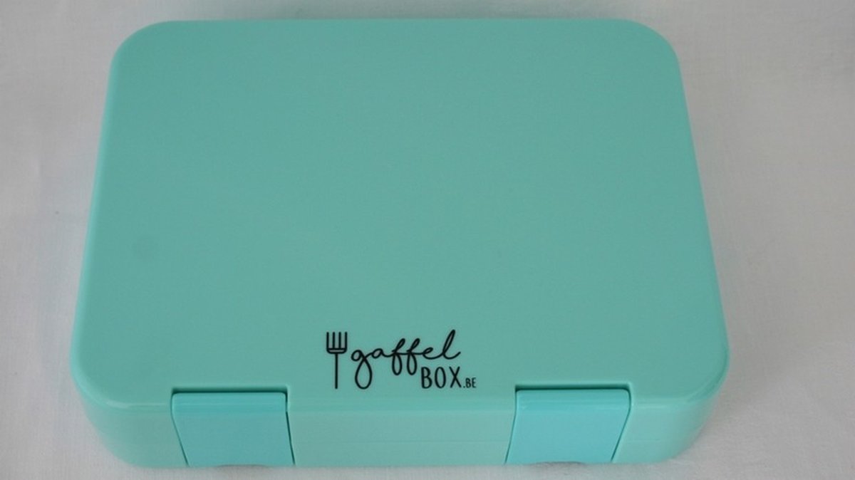 Gaffelbox 4 - Muntgroen - Bento lunchbox/broodtrommel met 4 lekvrije vakjes voor jong en oud