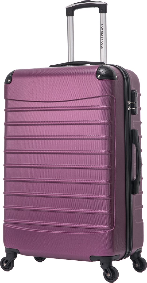 Royalty Rolls - Sydney - reiskoffer met wielen - 95 liter - inbouw cijferslot - lichtgewicht – Paars
