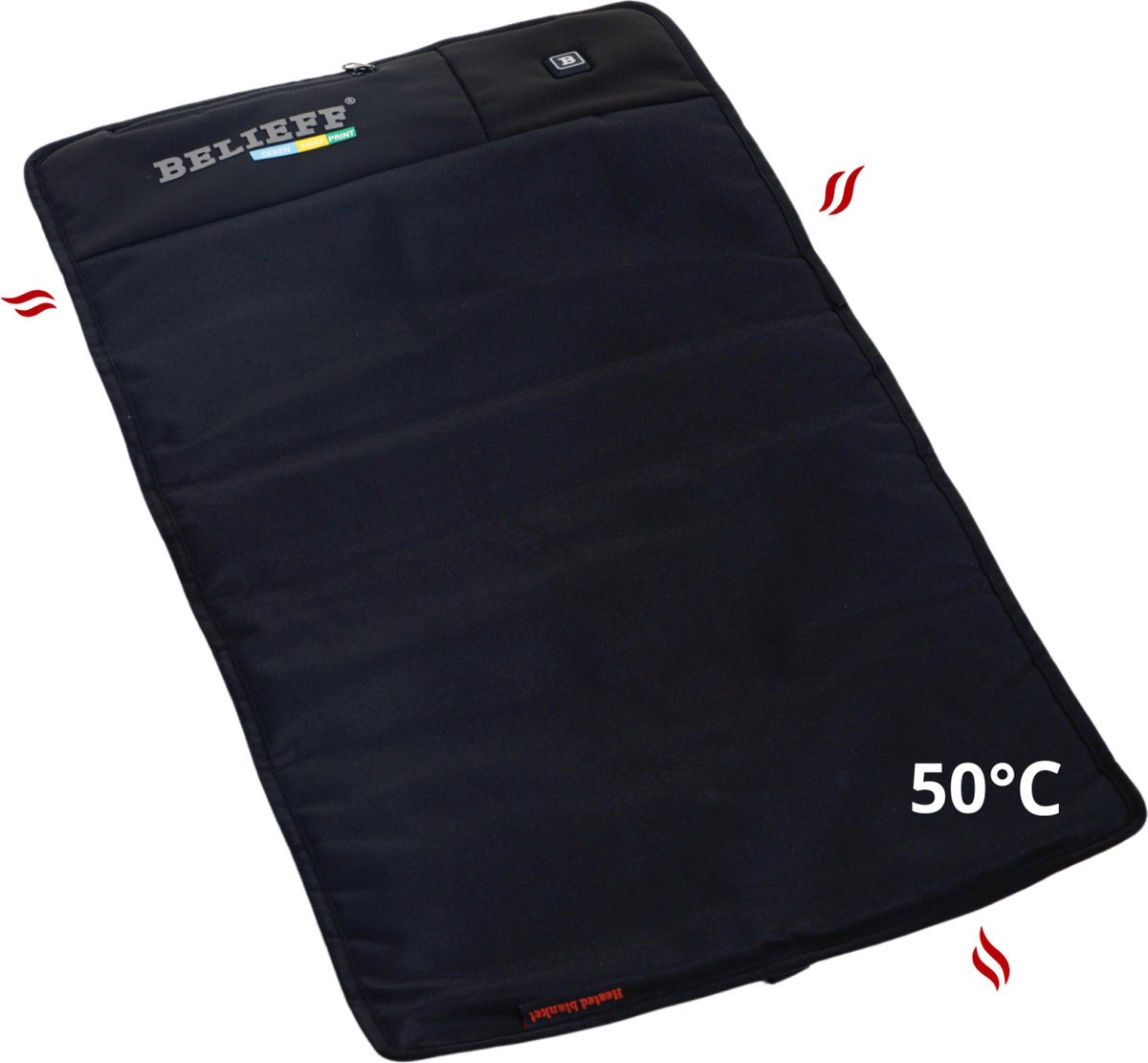 Goedkoopste Belieff Scootmobiel Verwarmingspad 5V - Warmtekussen Oplaadbaar - Warmte Kussen - Scootmobielkussen - Inclusief Powerbank - Te Bevestigen aan Deken - 7 uur Warmte