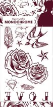 Plak tattoos - monochroom - 12 stuks