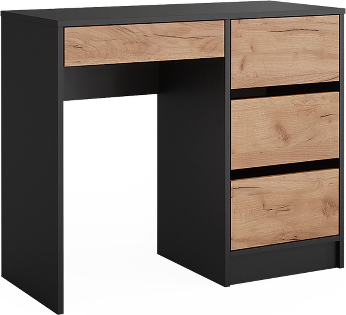 Vicco Kaptafel Sherry, Antraciet/Goudkleurig Eiken, 90 x 75 cm zonder spiegel
