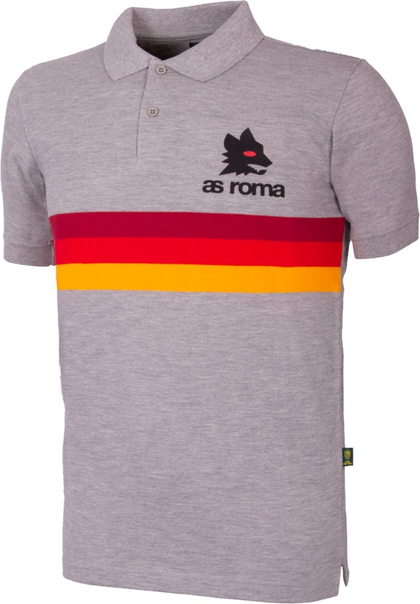 COPA - AS Roma Stripes Polo - Heren - Korte Mouw - Grijs - XS