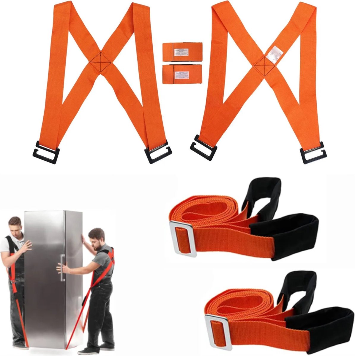 GOODTS - Verhuis Harnas met Lifting Straps set - Belt voor Verhuizing - Spanbanden / Tilbanden - Verhuishulp Tilband - 2 stuks