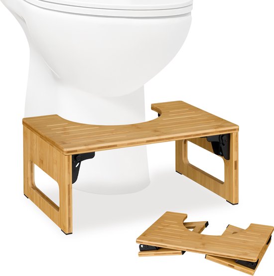 Preisvergleich für relaxdays WC-Garnitur Bambus & Edelstahl, Weiß, BxHxT 23x77x18 cm | Ladendirekt