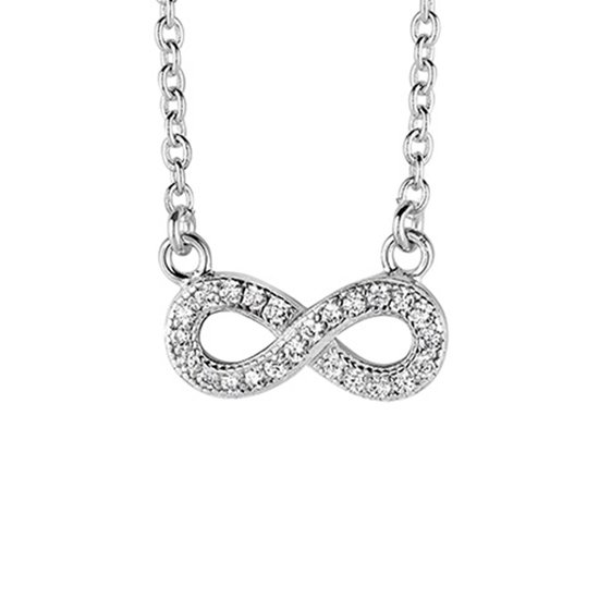 New Bling 9NB-0167 - Collier en argent avec pendentif - zircone infini 9x6 mm - longueur 40 + 5 cm - couleur argent