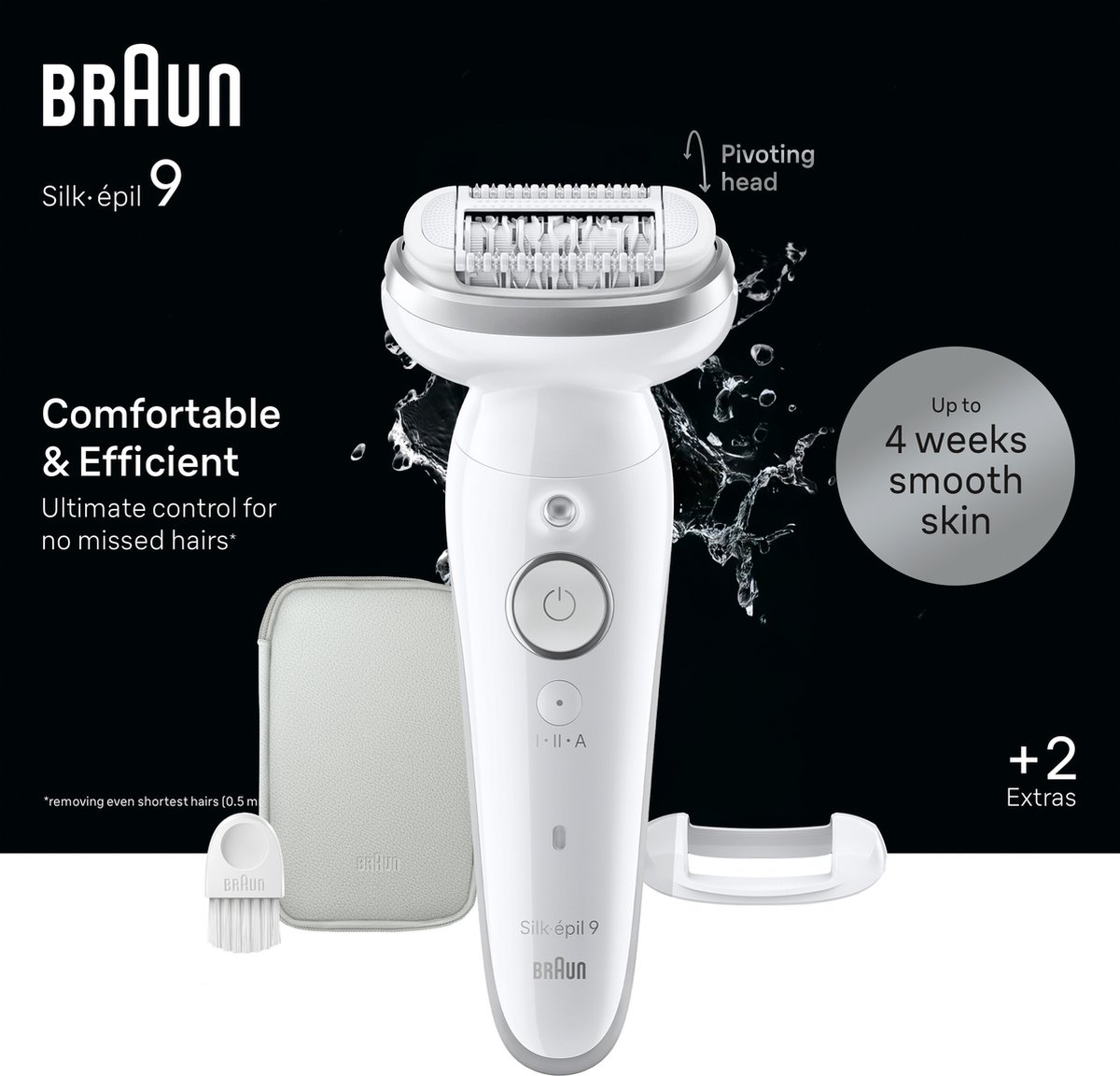 Braun Silk·épil 9 - Epilator Voor Eenvoudige Ontharing - Langdurig Gladde Huid - 9-011 - Wit/Zilver