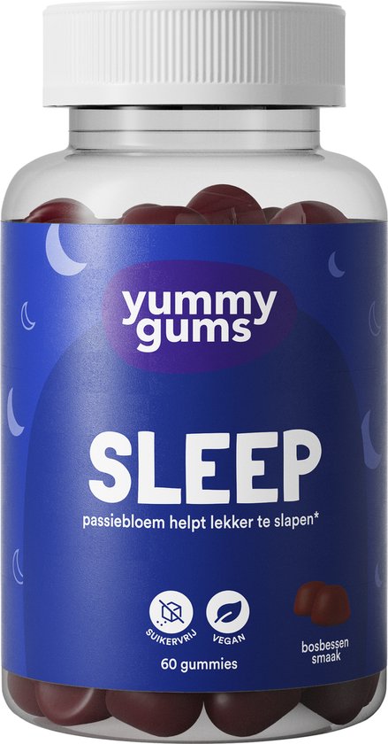 Yummygums • Slaap gummies • Suikervrij • Melatonine • beter slapen • nachtrust • 60 gummies