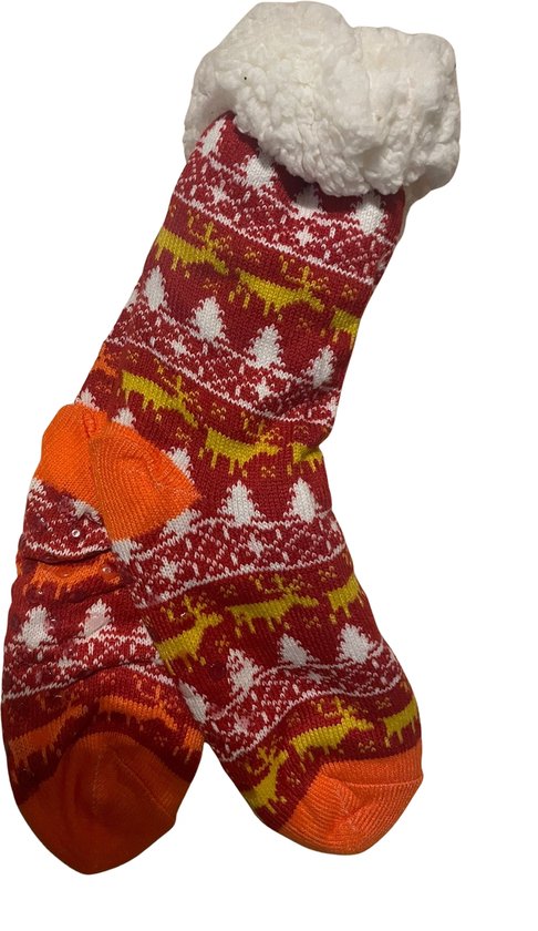 Chaussettes / Chaussettes de Chaussettes de Noël Thermo Fleece chaudes | Chaussettes chaudes / doublées | Taille unique - Rouge-Rose