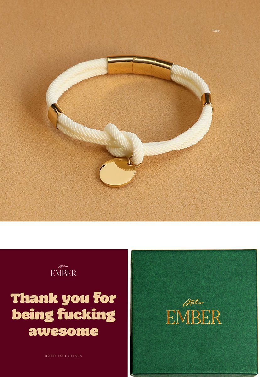 Atelier Ember - Giftset Armband Dames Handgemaakt - Awesome - Nikkelvrij - 19 CM + 1,5 CM - Luxe Groene Sieradendoos Cadeauset - Originele Cadeautje voor haar - Verjaardag Cadeau Vrouw, Moeder, Mama, Vriendin - Cadeau voor Vrouw