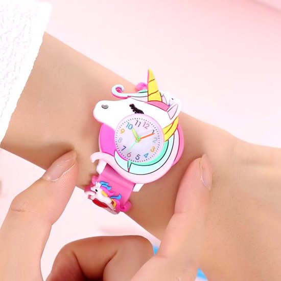 Unicorn - eenhoorn horloge roze