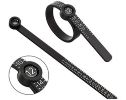 Ringmaat Meter - Ringmaat opmeten - Meetinstrument - Ring - Maat - Vinger - Zwart