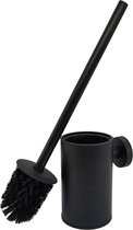 Sanics Orca Brosse WC avec Support Zwart - Brosse WC - Porte-brosse de toilette - Porte-Brosse WC - Suspendu - Acier Inoxydable