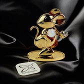 DOJOZ Souris En Cristal Doré - Figurine De Collection Décoration Intérieure