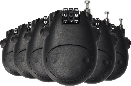 Cijferslot hangslot met code 6 stuks – Weerbestendig fietsslot voor binnen en buiten – Duurzaam staal en kunststof – 8x4.6x1.2 cm veiligheidsslot