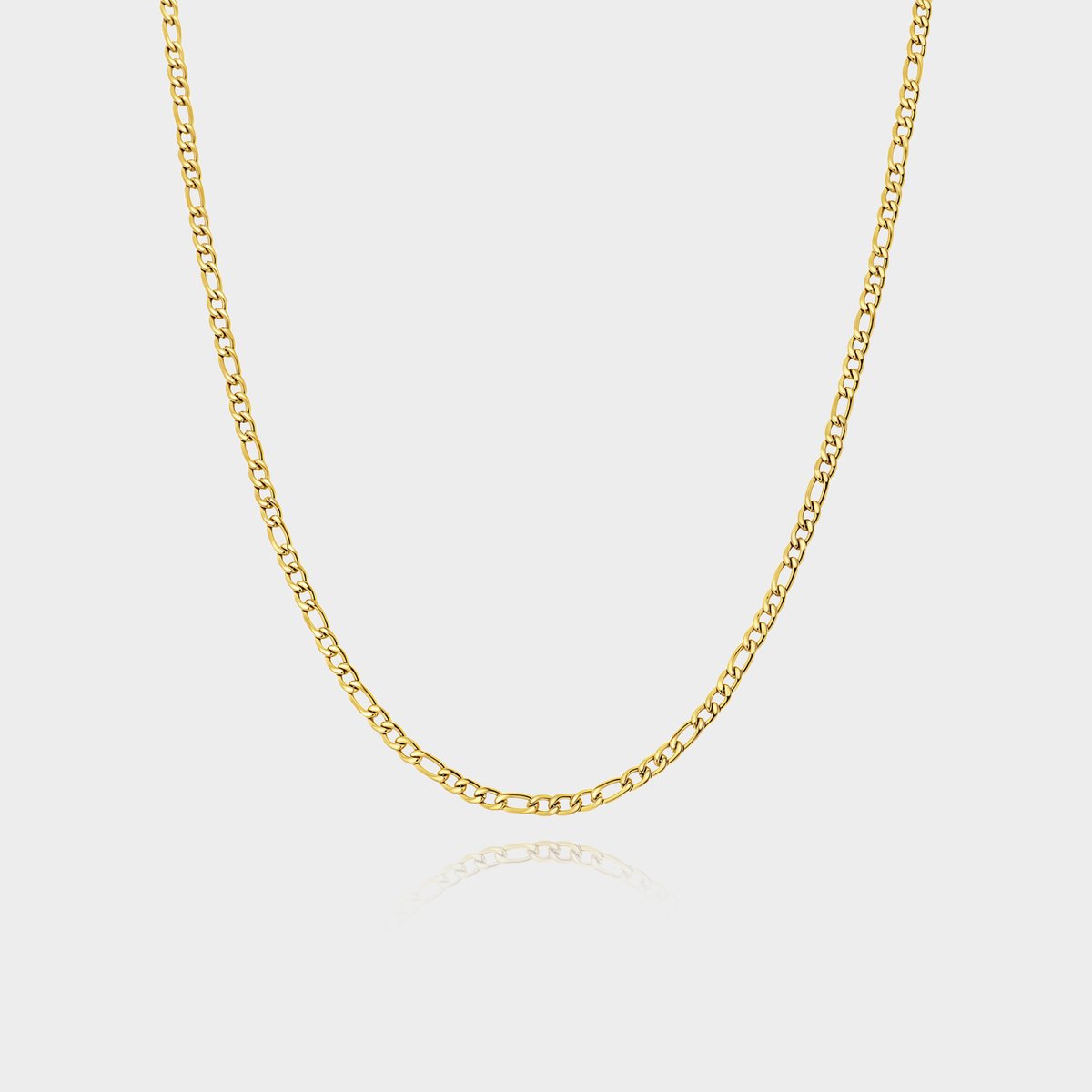 Figaro Ketting 3 mm - Gouden Schakelketting - 60 cm lang - Ketting Heren - Olympus Jewelry