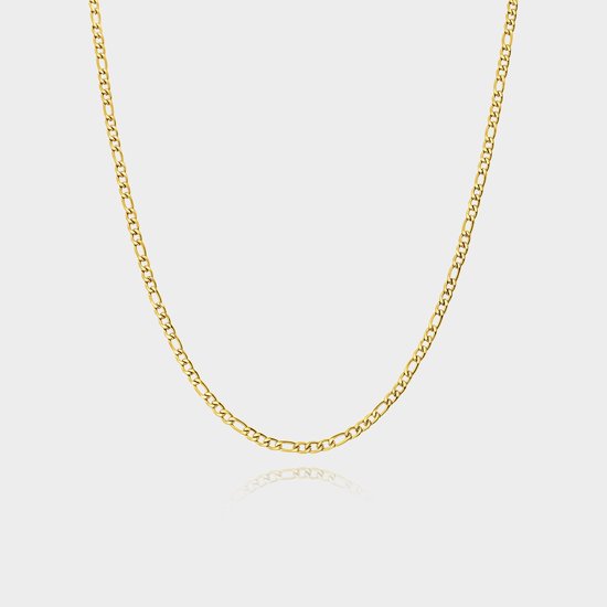 Collier Figaro 3 mm - Chaîne de maillons dorés - 60 cm de long - Collier Homme - Olympus Jewelry