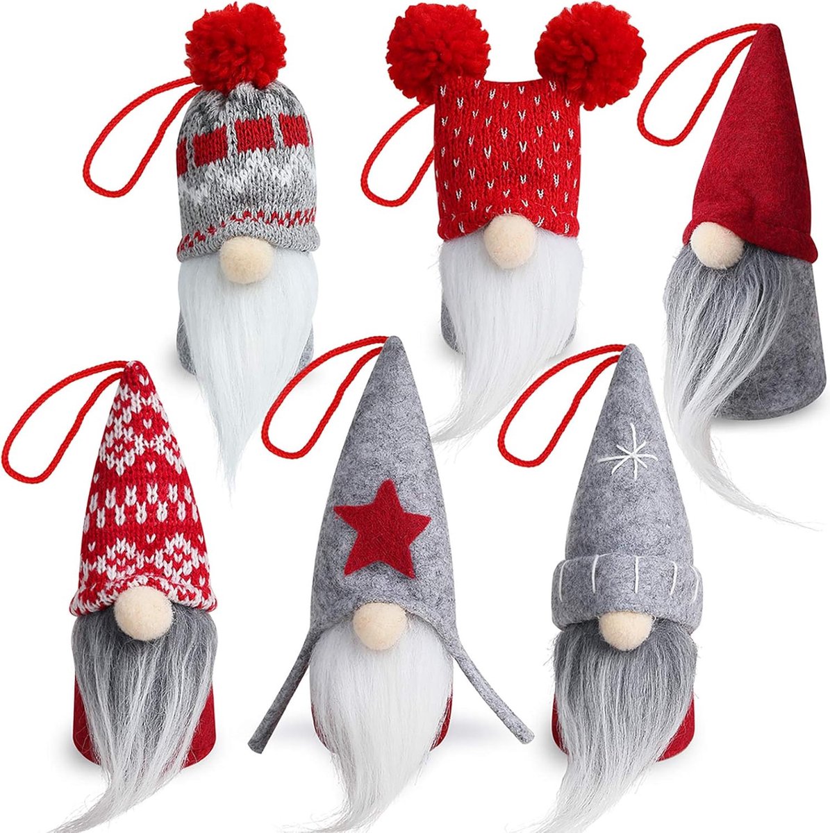 Magische Kabouter Kerst Ornamenten Set: Handgemaakte Zweedse Tomte Decoratie Voor Een Scandinavische Sfeer!
