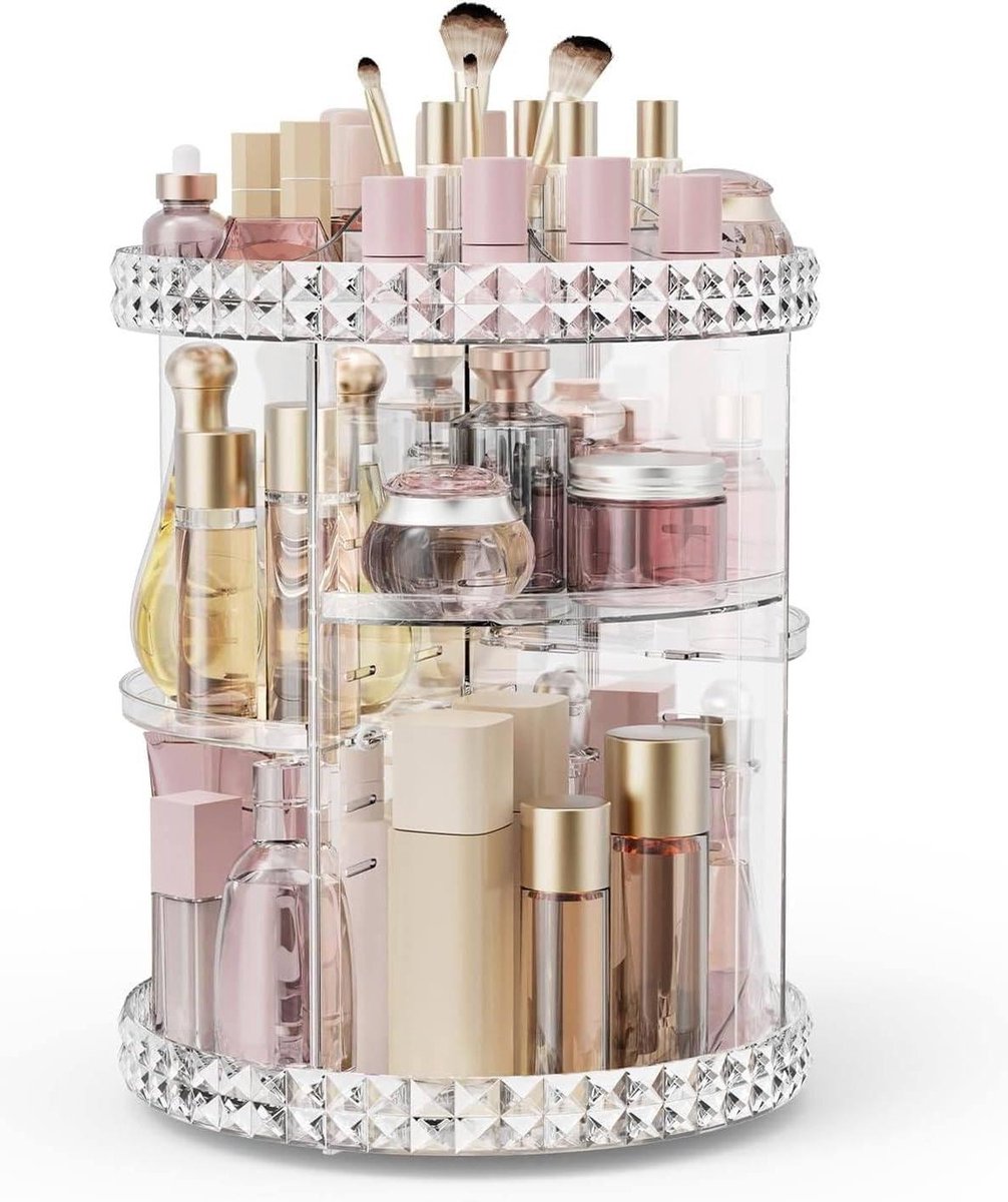 360 graden roterende make-up organizer - acryl parfum opslag - ijdelheid organizer