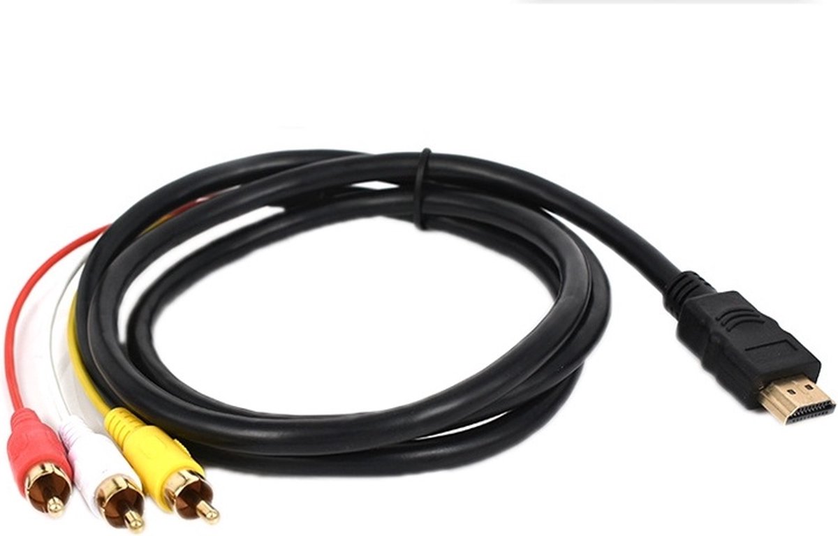 HDMI naar RCA / AV / Tulp adapter kabel connector - 1,5 meter - tv kabel - zwart