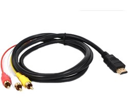 HDMI naar RCA / AV / Tulp adapter kabel connector - 1,5 meter - tv kabel - zwart