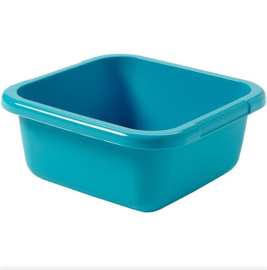 Afwasbak – Vierkante Afwasteil – 18,5 Liter – Blauw – Met Hengsel – Wa