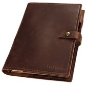 Vultera ROALD leren notitieboek - A5 met ringband – Gelinieerd - Hervulbaar - Journal - Notebook - schrijfmap - leer