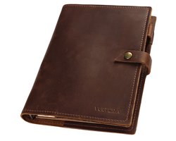 Vultera ROALD leren notitieboek - A5 met ringband – Gelinieerd - Hervulbaar - Journal - Notebook - schrijfmap - leer Vultera ROALD leren notitieboek - A5 met ringband – Gelinieerd - Hervulbaar - Journal - Notebook - schrijfmap - leer