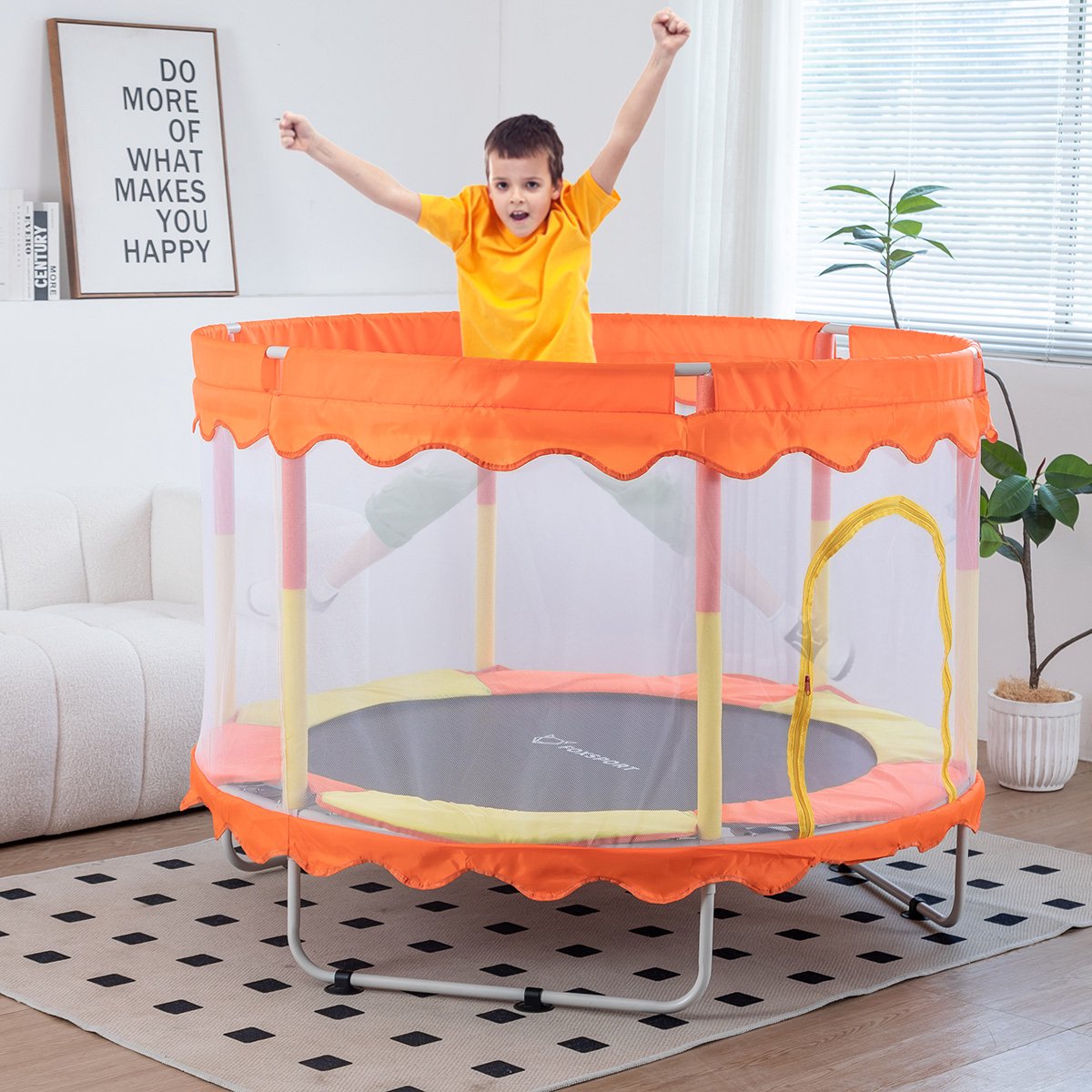FOXSPORT Kinder Trampoline - Trampoline met Elastieken - Outdoor - Buitenspeelgoed - Trampoline met veiligheidsnet - 110 cm Veiligheidsnet - 150 cm — afbeelding 2