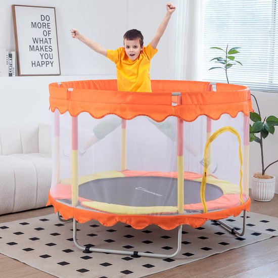FOXSPORT Kinder Trampoline - Trampoline met Elastieken - Outdoor - Buitenspeelgoed - Trampoline met veiligheidsnet - 110 cm Veiligheidsnet - 150 cm