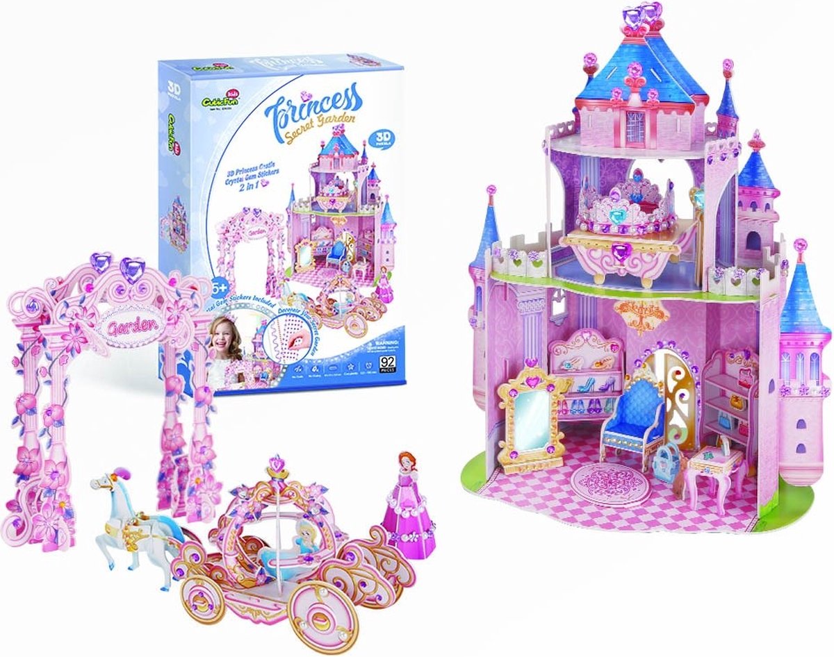Goedkoopste Cubic Fun 3D puzzel - Princess Secret Garden - 92 stukjes.