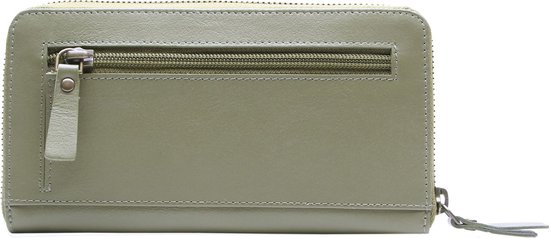 Esquire Cuir Porte-monnaie Peru Zip Around Wallet Olive