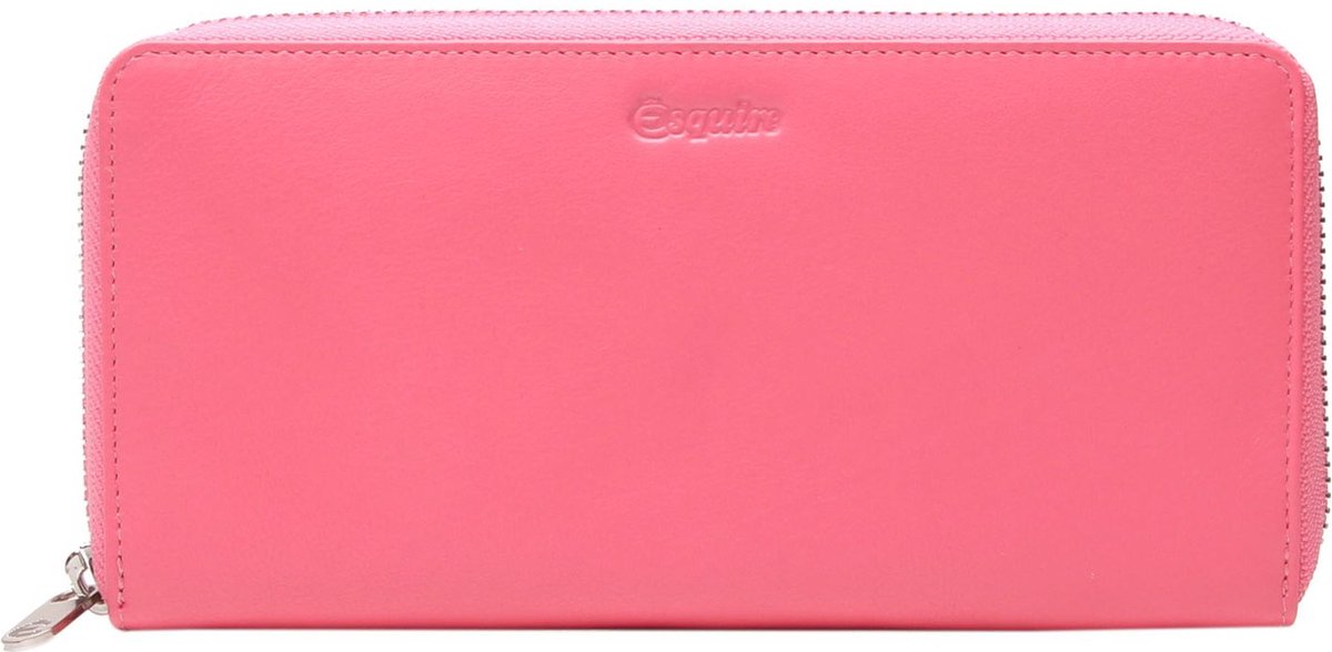 Esquire Leren Portemonnee Viktoria Zip Around Wallet Salmon Roze