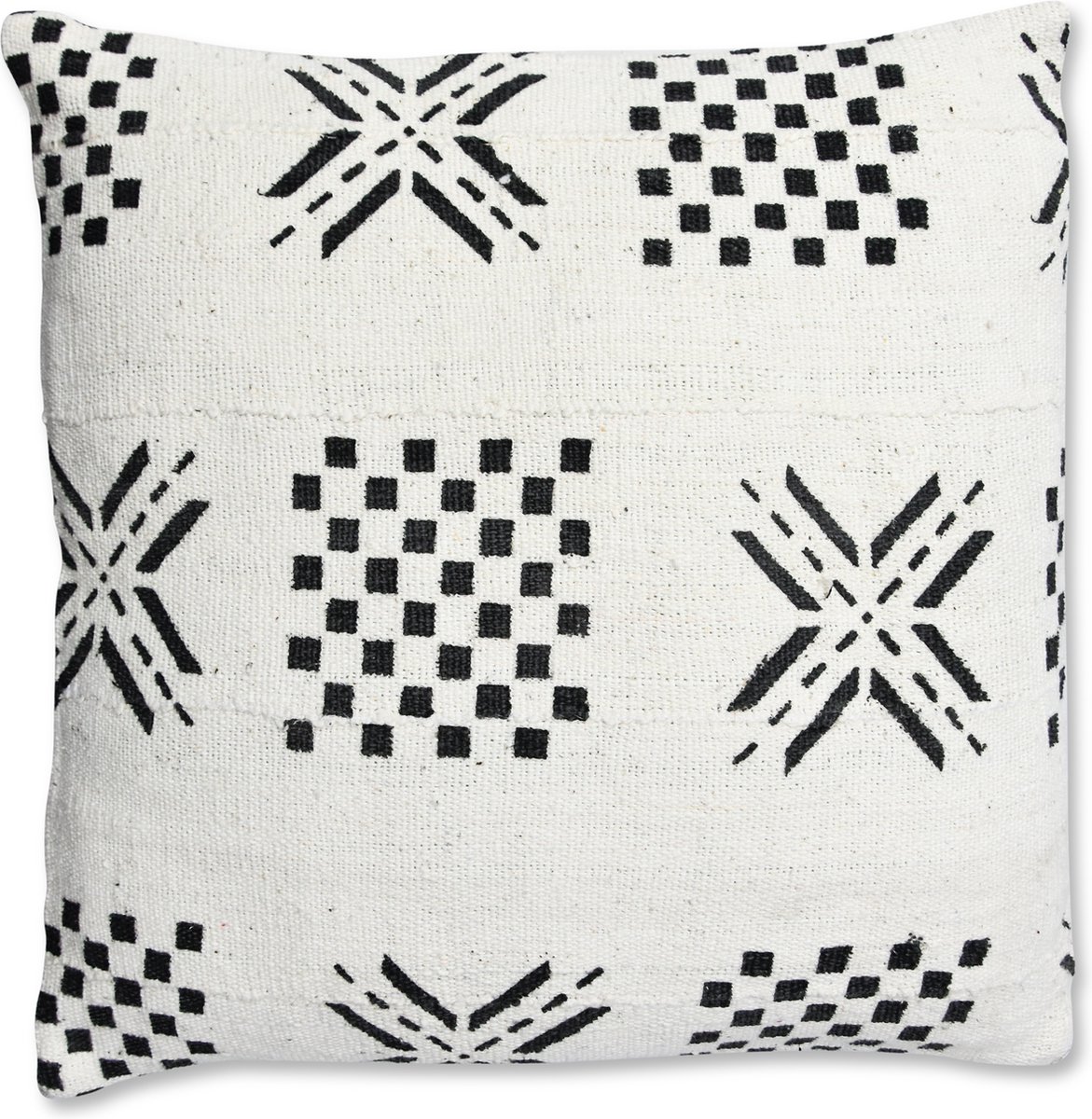 Poufs&Pillows Mudcloth kussen - Afrikaanse stijl - Handgemaakt - Mudcloth stof met origineel patroon - 45 x 45 cm