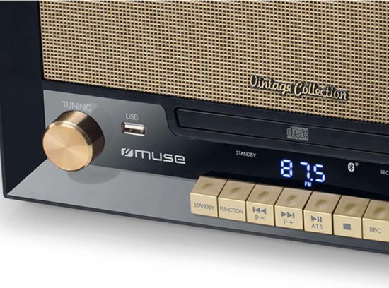 Reflexion HIF2002DAB, retro hifi-installatie met encoding, 2 x 40 watt, halfautomatische platenspeler, houtlook, coding-functie, afspelen van MP3 via CD en USB, bluetooth