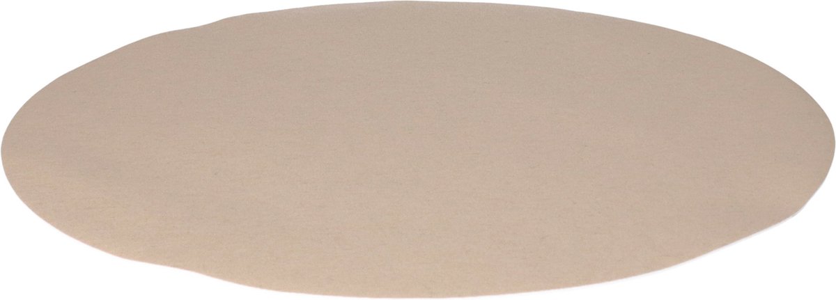 Wicotex Placemats Uni - taupe - rond 38 cm - anti slip laag - Teflon coating toplaag