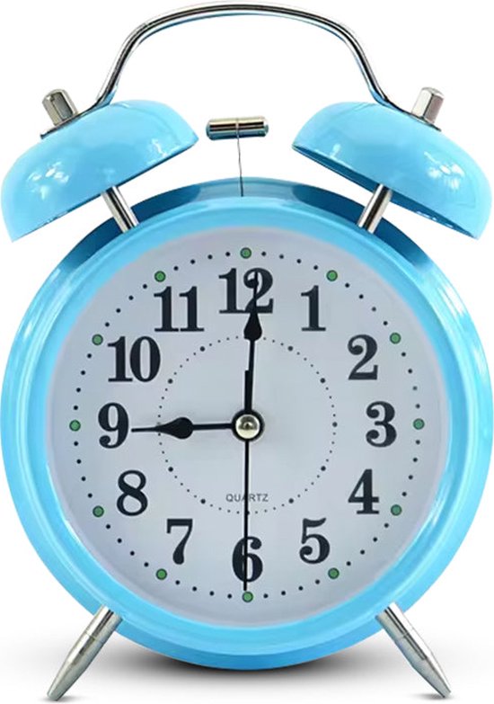 IvoQ Roze Wekker - Dubbele Bel - Retro Stijl - Moderne Functionaliteit