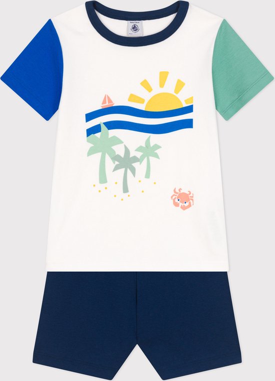 Pyjama Court Petit Bateau Garçon - Short De Nuit Coton Imprimé Baleines | Pyjama Enfant Confortable