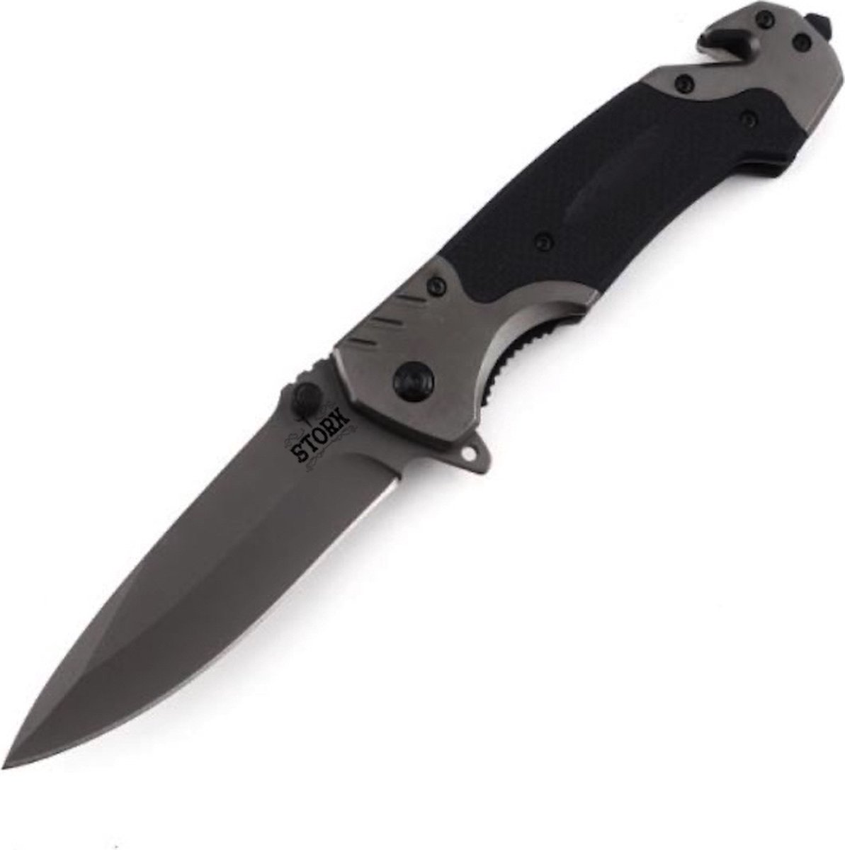 Zakmes - Zwart - Grijs - Survival - Outdoor Mes - Pocket Knife - Vlijmscherp - Stoer - Hunting Knife - Kamperen - 23cm - Cadeau Tip