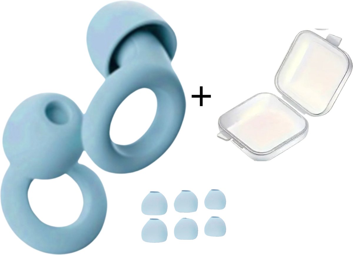 Goedkoopste Oordoppen voor Slapen - Loop Earplugs Quiet - Reizen - Overprikkeling - Loop Earplugs - Blauw - SNR 26 dB - Sleep Plugs - Inclusief Opbergdoosje - Festival Oordopjes - Herbruikbare Gehoorbescherming - Siliconen voor Slaap en Gevoeligheid - 8 Dop