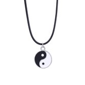Pendentif Yin Yang obsidienne/cristal de roche - Phoenix Import