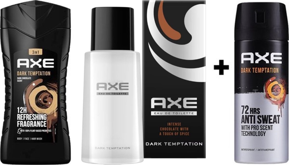 Goedkoopste AXE SET - Dark Temptation - Eau de Toilette / Deo Dry / Douchegel
