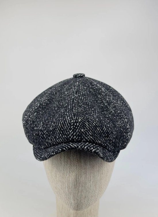 Karnas winter flat cap zwart-wit