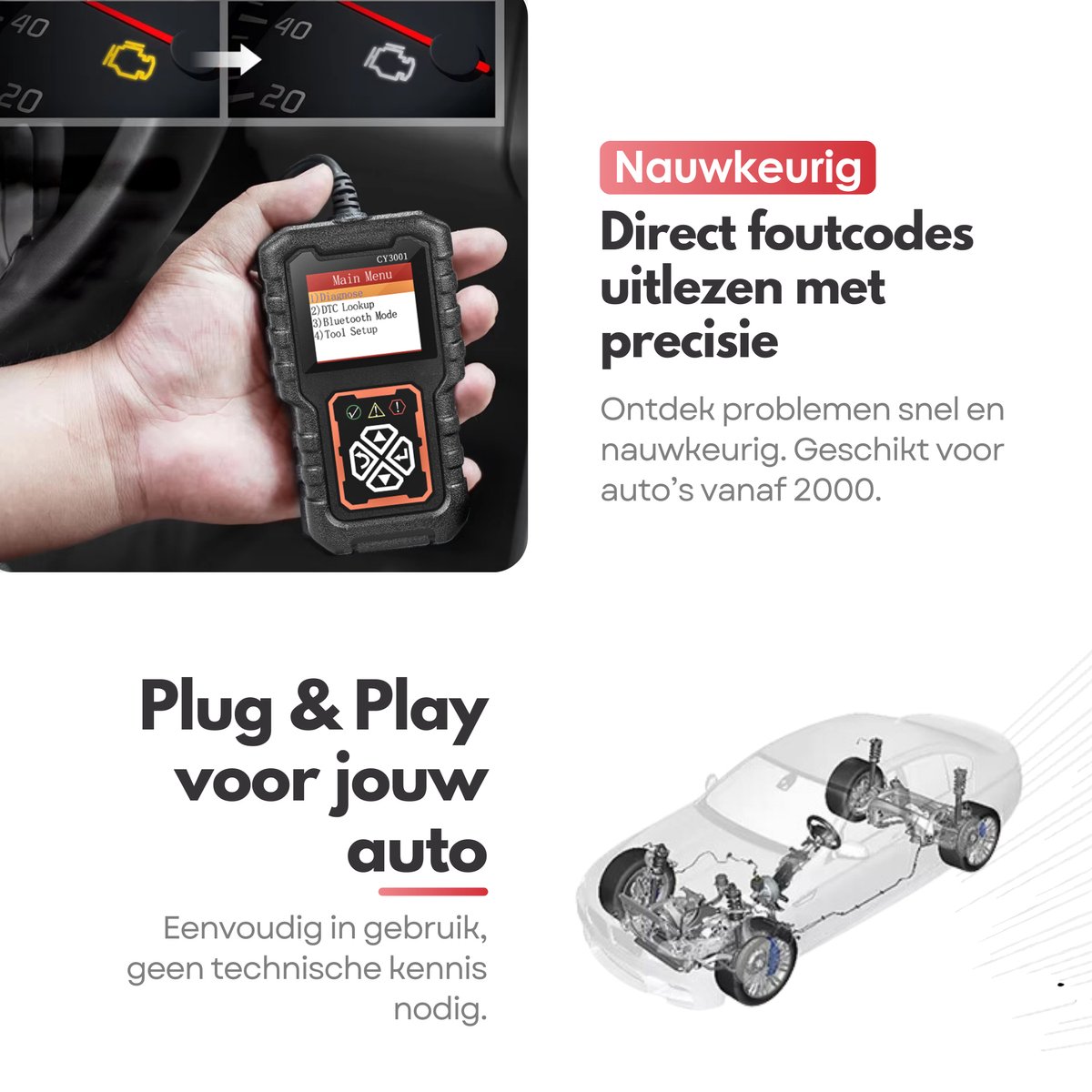 Maltrex OBD2 Auto Scanner – Auto Storing Uitlezen - Diagnose Computer - Uitleesapparaat - OBD thumbnail 3