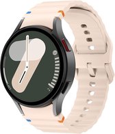 By Qubix - Wave Sportbandje met aansluitknop - Geschikt voor Samsung Galaxy Watch 7 (40 & 44mm) / Galaxy Watch FE / Galaxy Watch 6 / Galaxy Watch 6 Pro / Galaxy Watch 5 / 5 Pro / Galaxy Watch 4 / 4 Classic / 20mm - Lichtroze