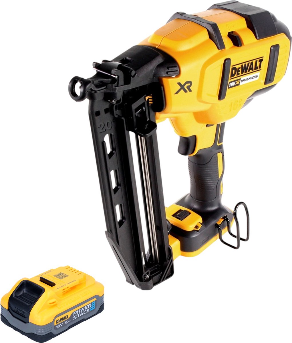 DeWalt DCN 660 N accu spijkerapparaat 18V 32 - 63 mm borstelloos + 1x Powerstack accu 5.0 Ah - zonder lader