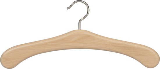 De Kledinghanger Gigant - 10 x Cintre pour penderie en bois de hêtre laqué naturel, 45 cm