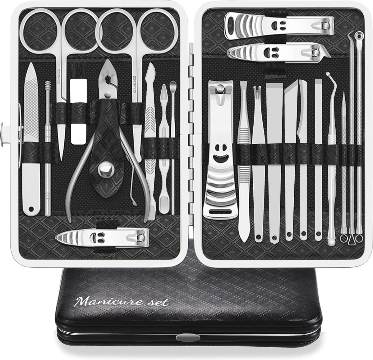 Goedkoopste Professionele Manicure Set met 23 Stuks Roestvrij Stalen Gereedschappen voor Thuis en Reis