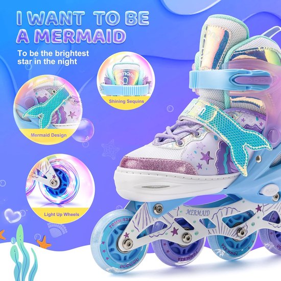 DUZSKJ Verstelbare inline skates voor kinderen, jongens en meisjes, met verlichte wielen, verstelbare rolschaatsen voor beginners, kinderen, buiten en binnen spelen (Roze & Wit, S